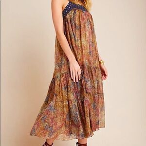 ANTHROPOLOGY RAGA NADINE SHIMMERS MIDI DRESS NEW NWT SMALL & SP